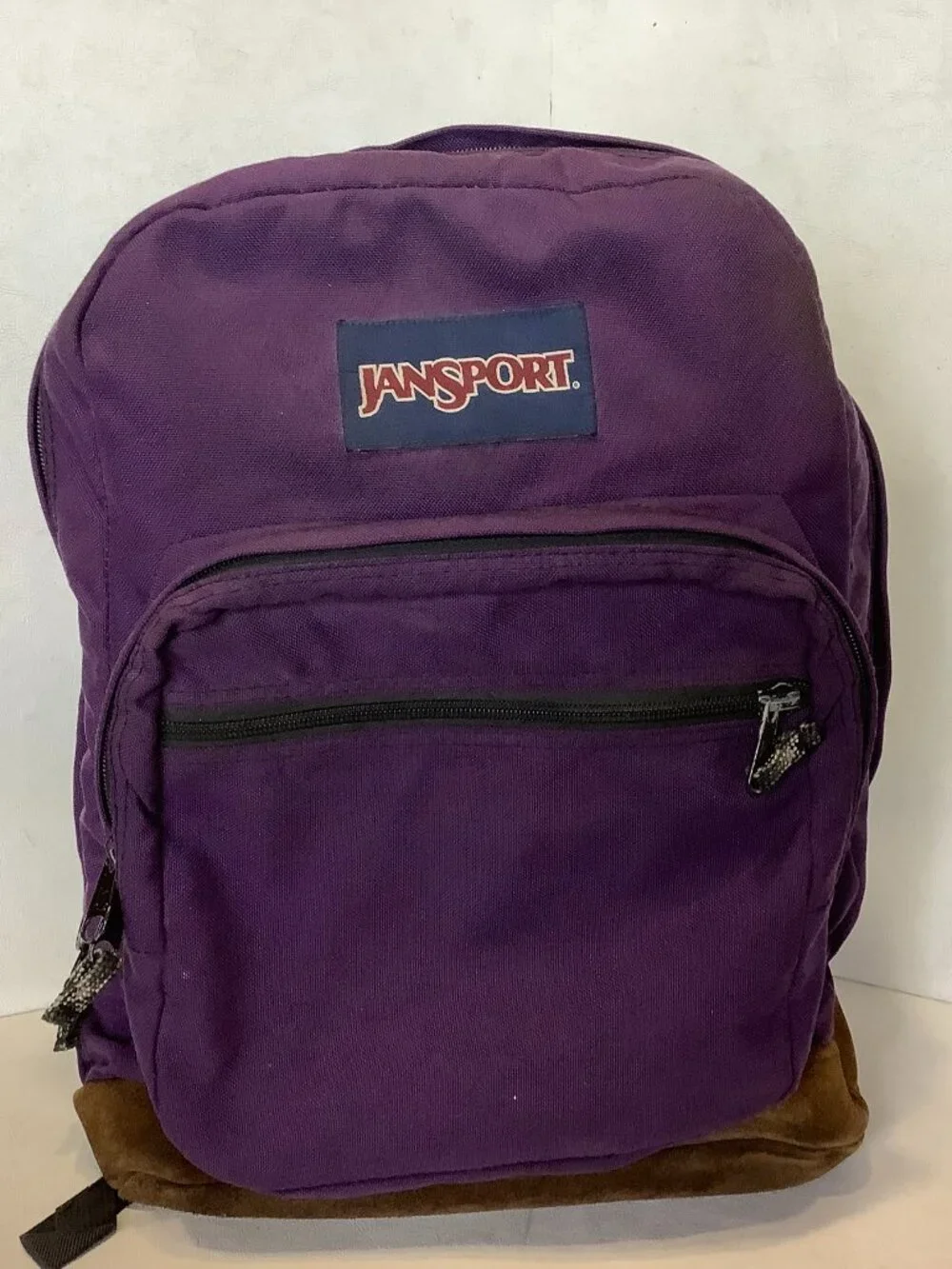 Vintage JanSport Backpack Leather Bottom Purple 16